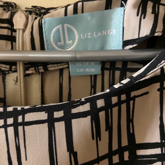 Liz Lange beige & black checkered mini dress/tunic top - size medium - Picture 3 of 8